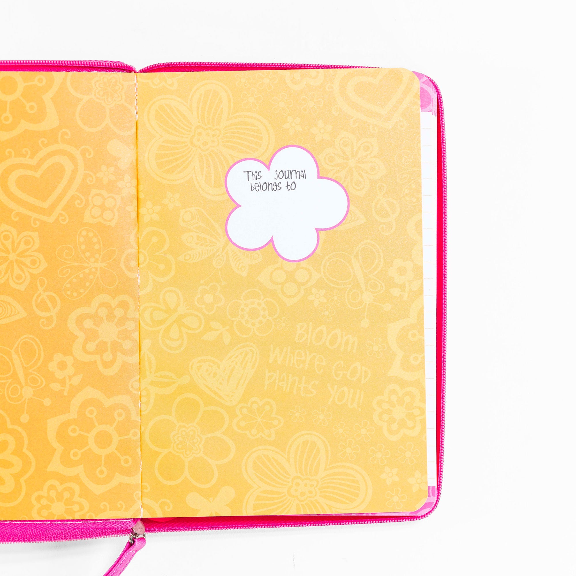 Divine Details: Zippered Journal Pink - Bloom Where God Plants You