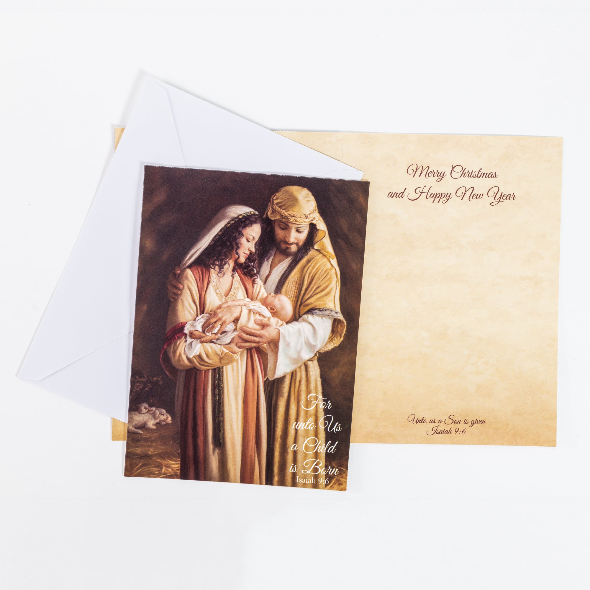 Single Christmas Card Set of 6: For Unto Us a Child