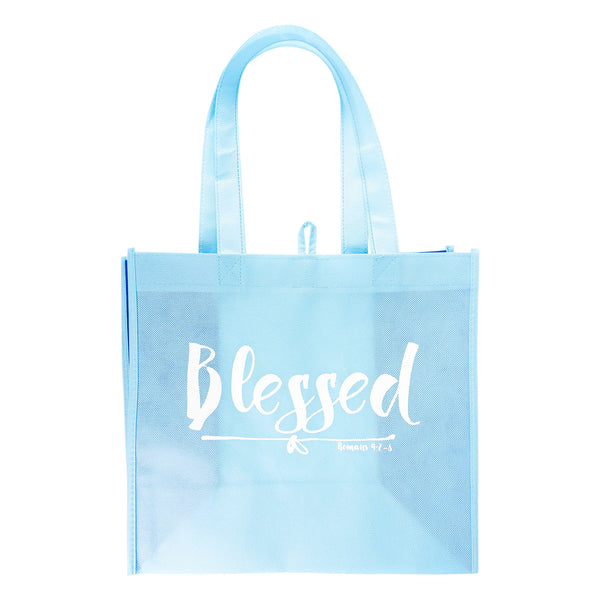 Eco Tote: Light Blue: Blessed