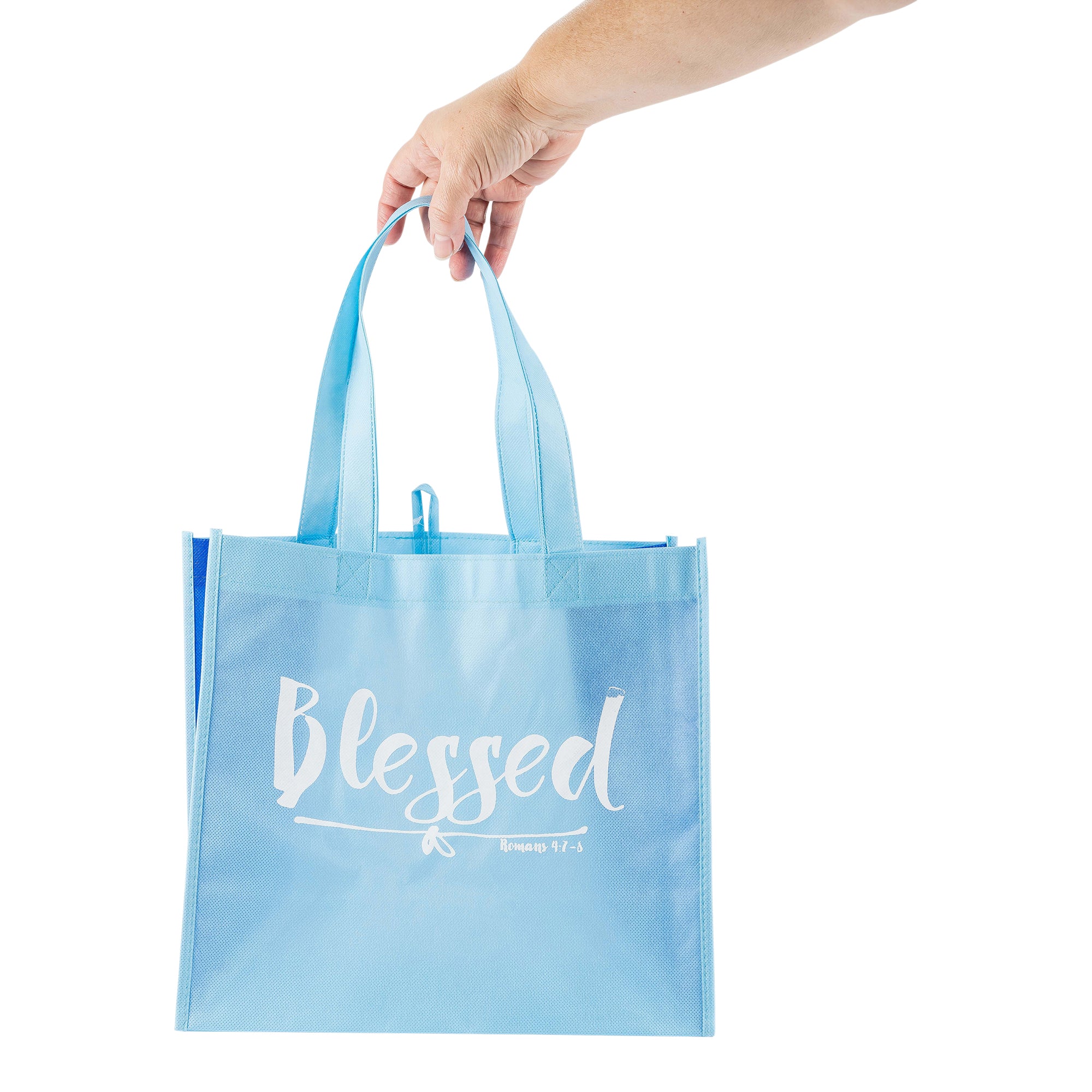 Eco Tote: Light Blue: Blessed
