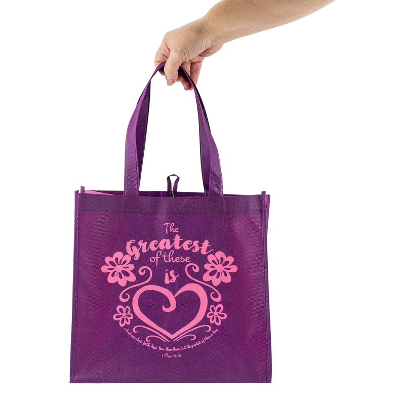 Eco Tote: Purple: Greatest Of These Is Love