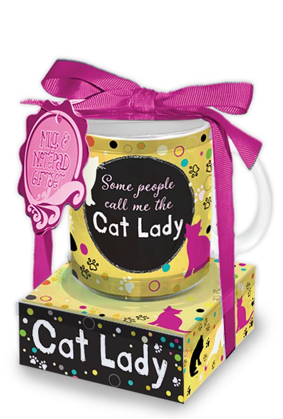 Oak Patch Gifts Mug & Note Stack: Cat Lady