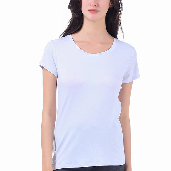M2O: L/XL White Basic Scoop T-Shirt