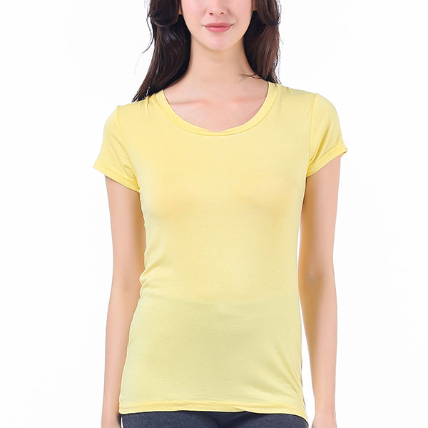 M2O: L/XL Yellow Basic Scoop T-Shirt
