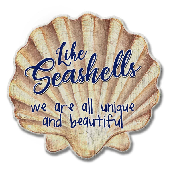 Oak Patch Gifts Coastal: Wooden Magnet: Seashells Unique & Beautiful