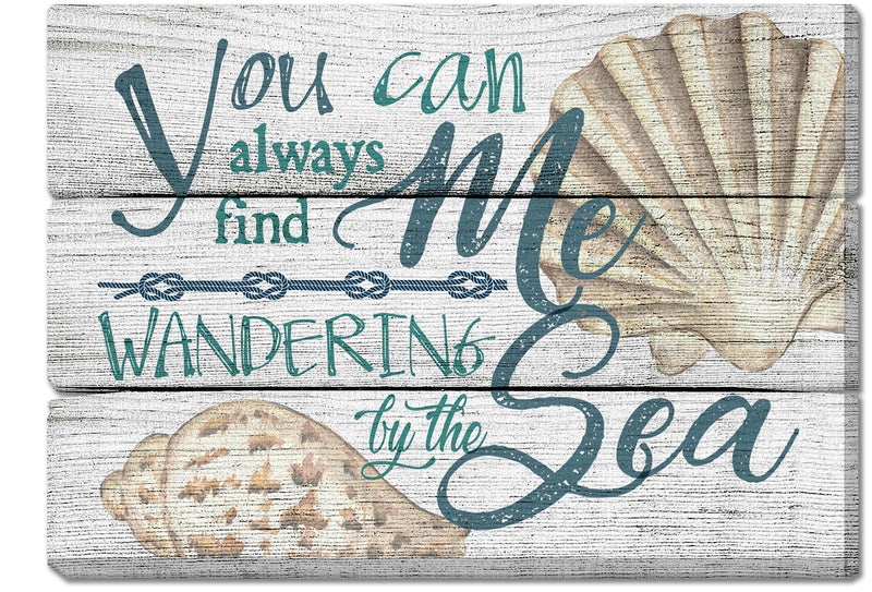Oak Patch Gifts Coastal: Wooden Magnet: Wandering by the Sea