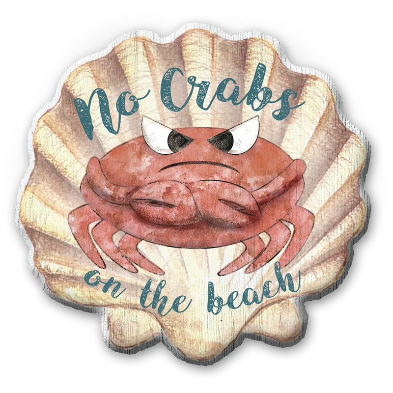 Oak Patch Gifts Coastal: Wooden Magnet: No Crabs on the Beach
