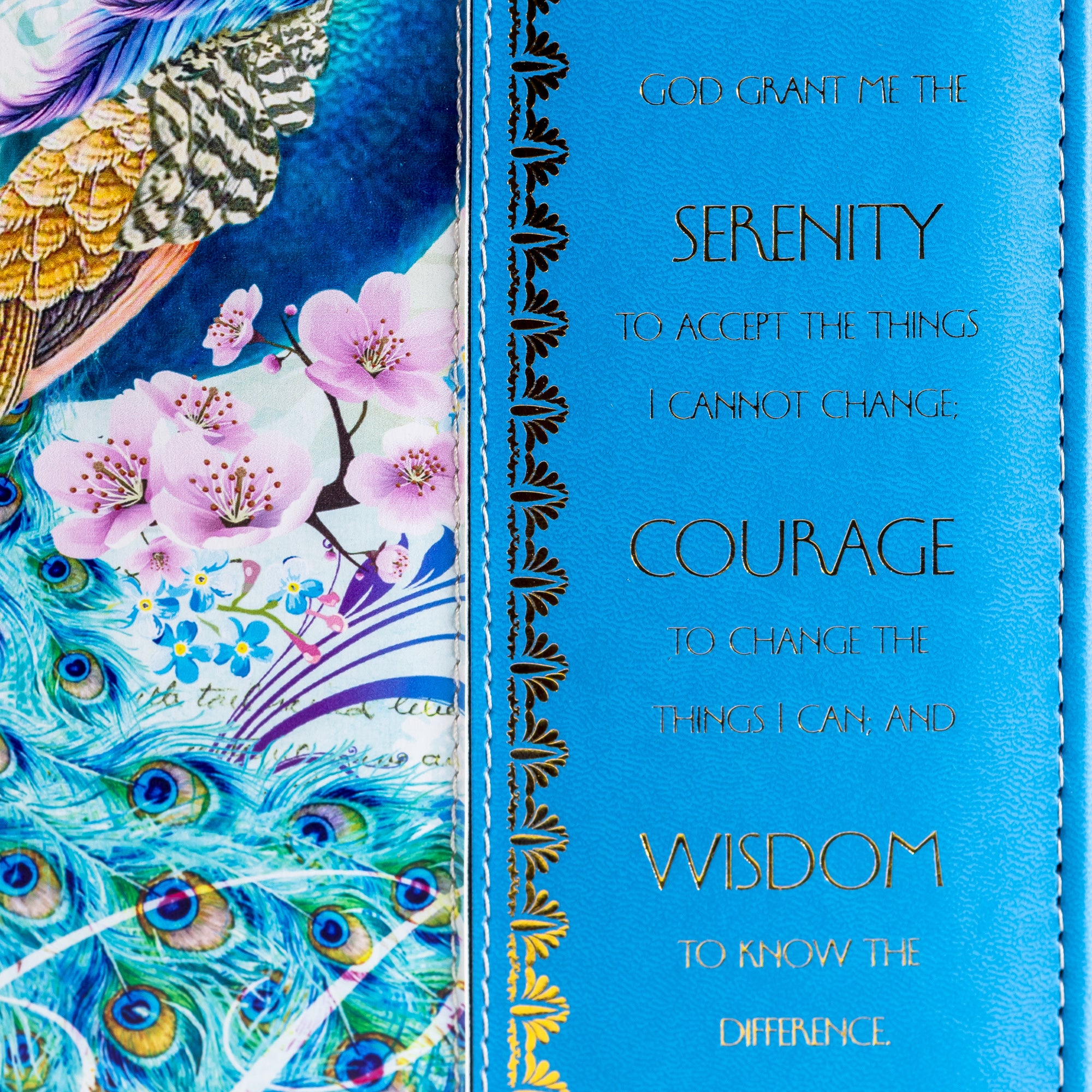 Divine Details: Bible Cover - Peacock Serenity Prayer