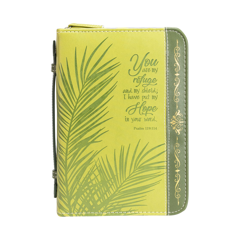 Divine Details: Green & Gold Palm Frond Bible Cover