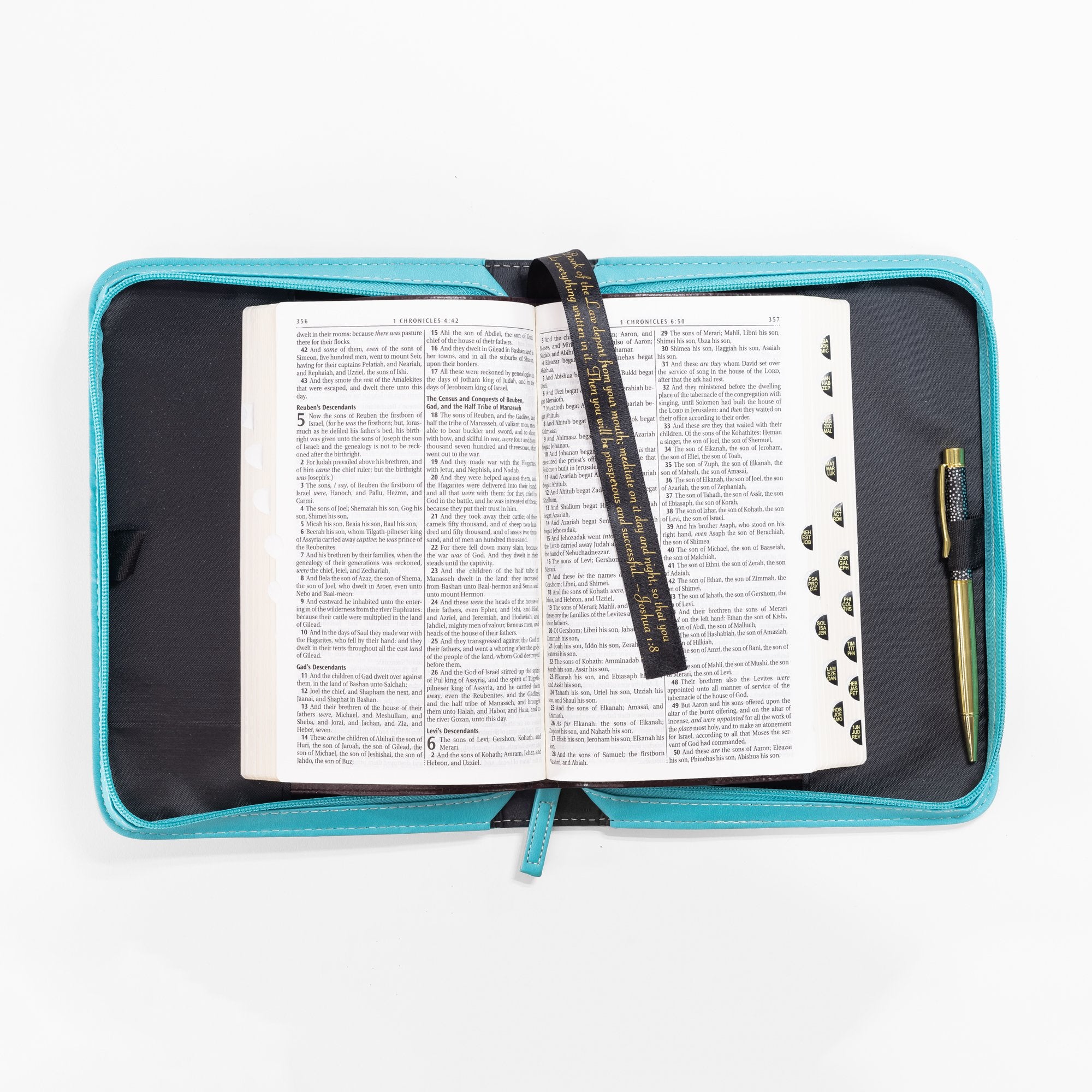 Divine Details: Bible Cover Teal - Behold I Make All Things New