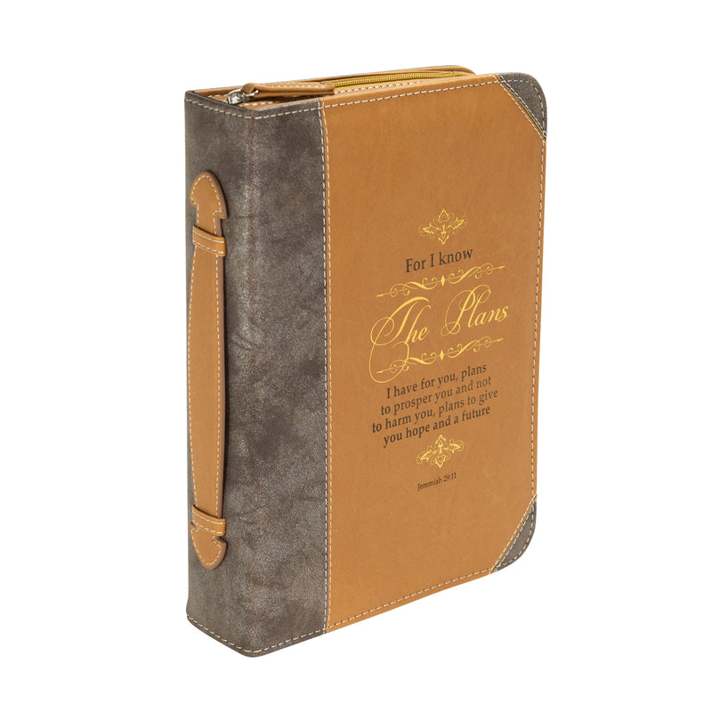 Divine Details: Bible Cover - Brown & Gold For I Know the Plans - Jeremiah 29:11