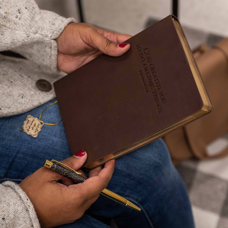 Faux Leather Journal : God Brown, Square Charm