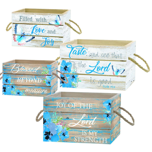 Divinity Boutique Blessed Beyond: Set Of 4 Crate Boxes