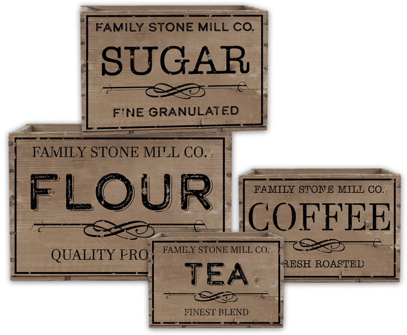 Oak Patch Gifts Vintage Kitchen: Stone Mill Advertising Boxes (4 boxes)