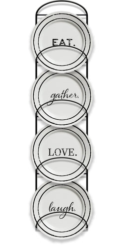 Oak Patch Gifts Vintage Kitchen: 4-Pack Dessert Plates w/Rack