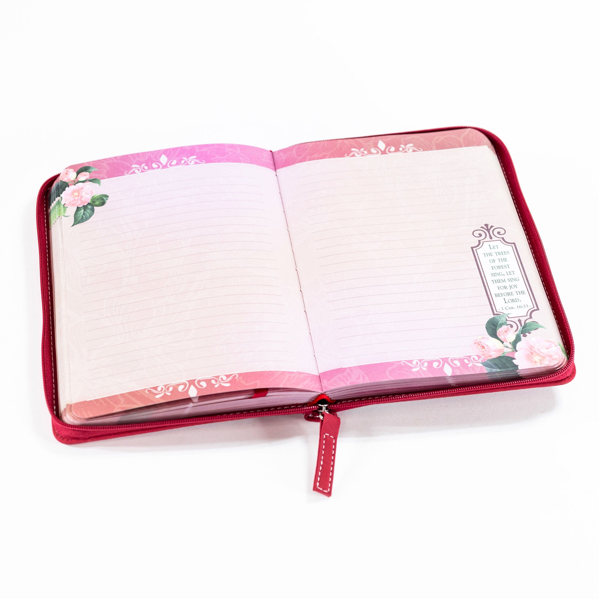 Bible Journal - Pink floral, Colossians 2:2