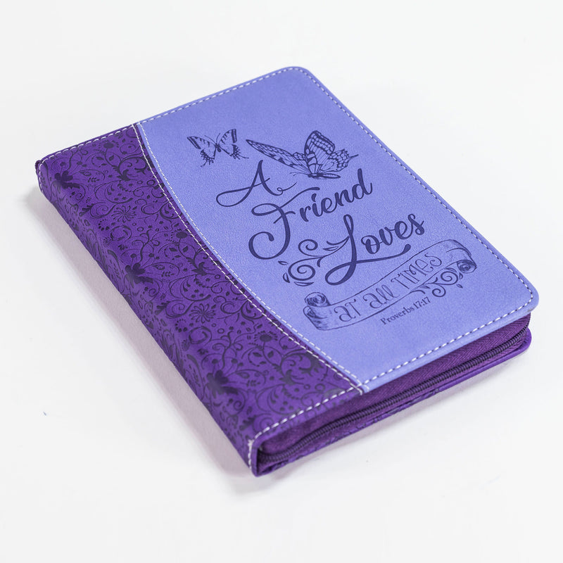 Bible Journal - Purple Butterflies, Proverbs 17:17