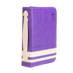 Divine Details: Bible Cover - Purple & Cream The Lord will guide you always - Isaiah 58:11