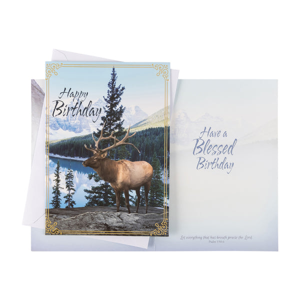 Single Cards: Birthday, Elk, Have a Blessed Birthday (Set of 6)