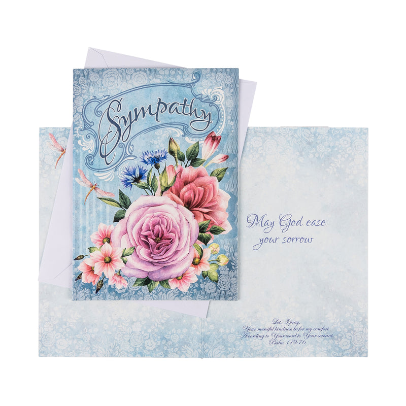 Single Cards: Sympathy Floral - Psalm 119:76 (Set of 6)