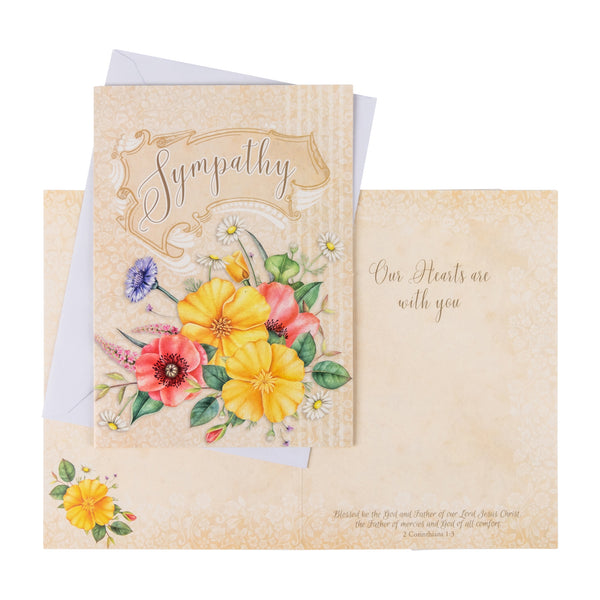 Single Cards: Sympathy Floral 2 Corinthians 1:3 (Set of 6)