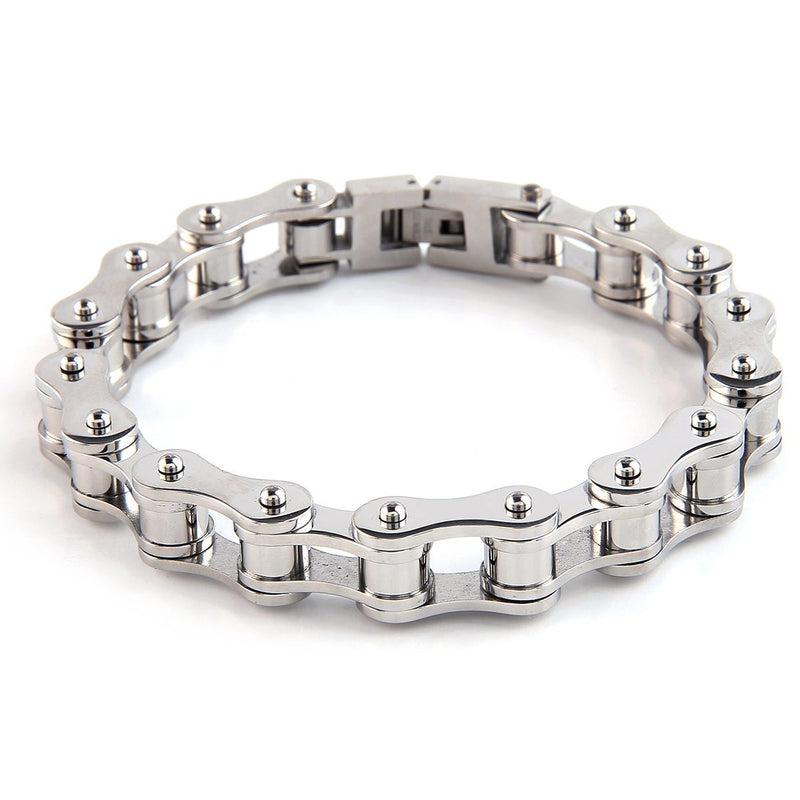 Dakata Bike Chain Bracelet All Silver by Mad Style Wholesale