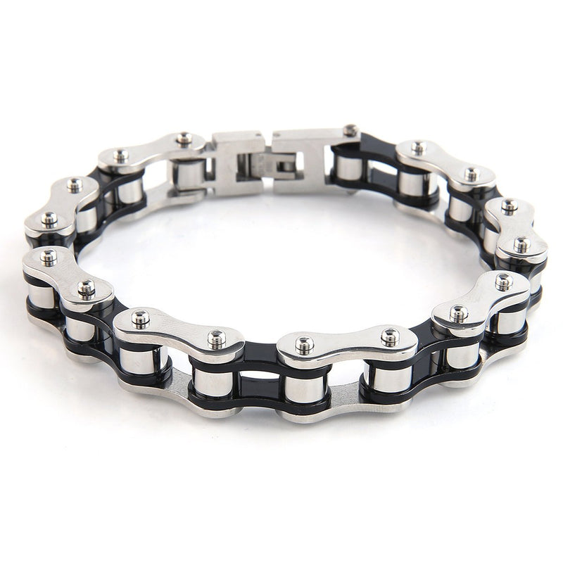 Dakata Bike Chain Bracelet Black and Silver by Mad Style Wholesale