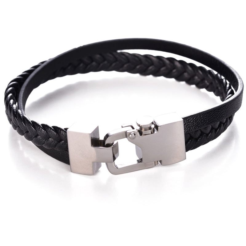 Carabiner Lock Leather Bracelet