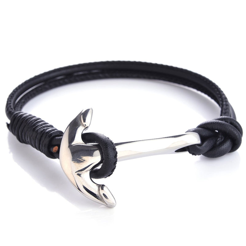 Anchored Leather Bracelet