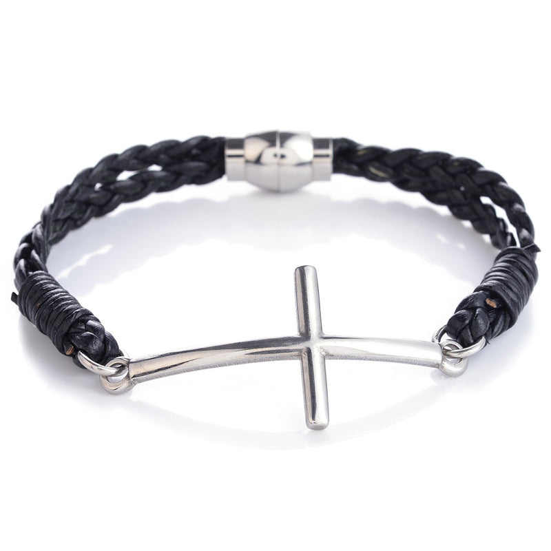 Cross Leather Bracelet