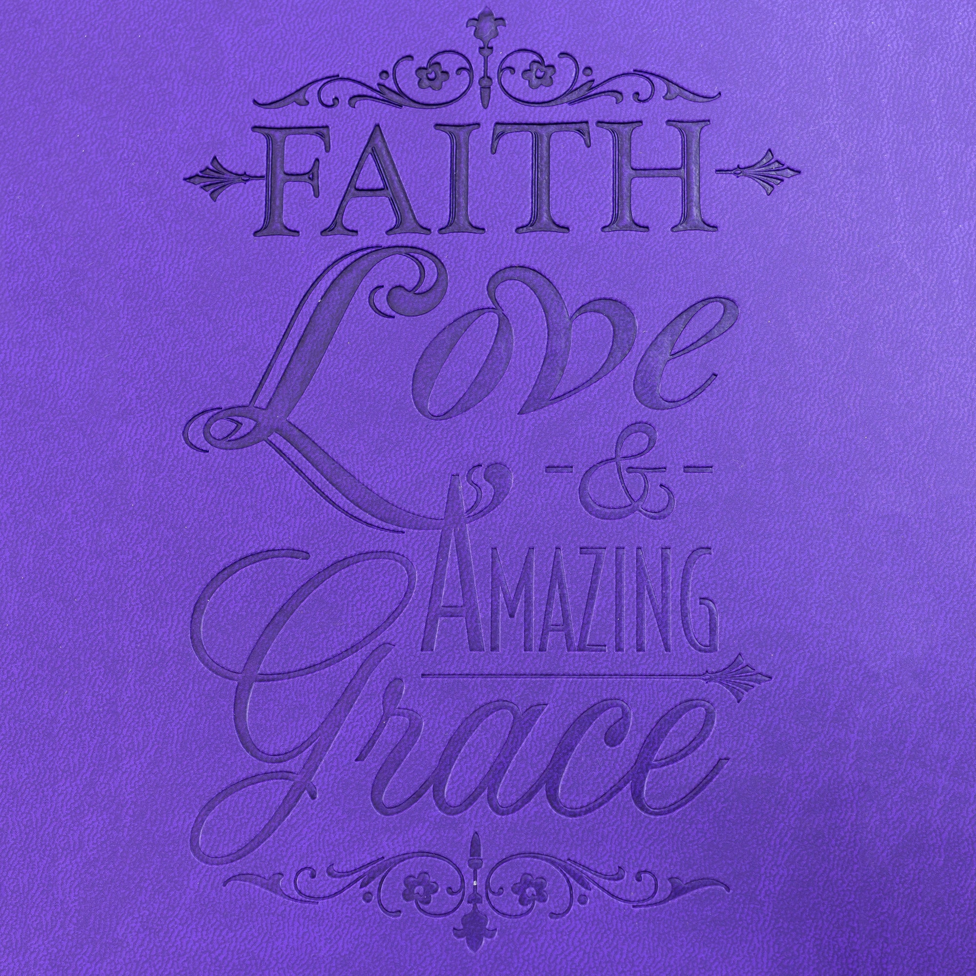 Faux Leather Journal : Purple Faith Love & Amazing Grace, Key Charm