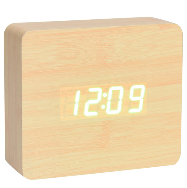 Square Wood Digital Desk Clock - Mad Man by Mad Style Wholesale