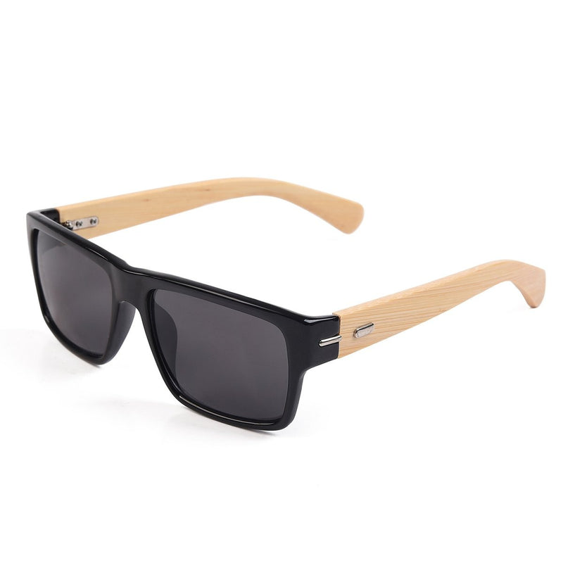 Bamboo Wayfarers Sunglasses with Bamboo Case - Mad Man by Mad Style Wholesale
