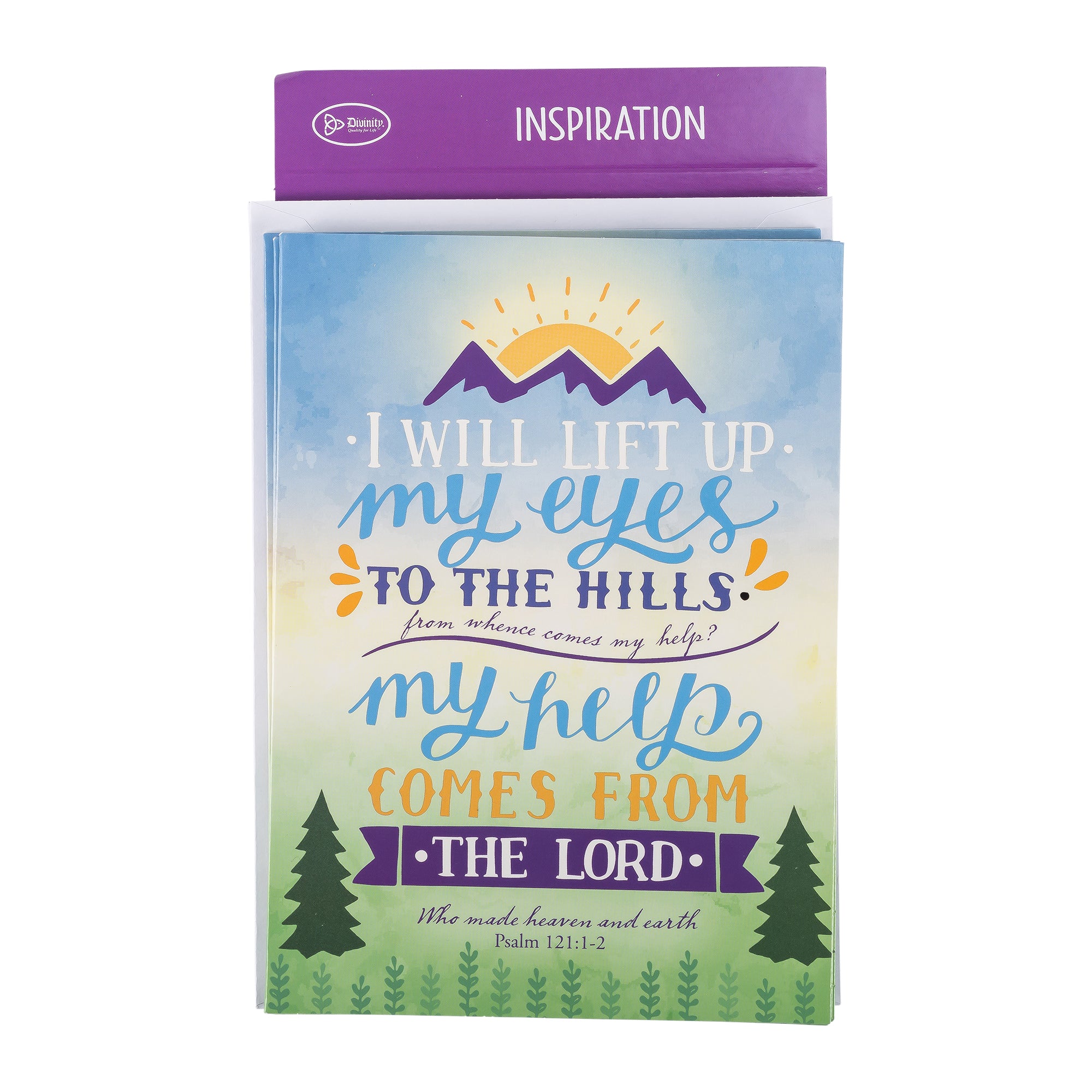 Single Cards: Inspiration, I Will Lift Up My Eyes To The Hills (Set of 6)