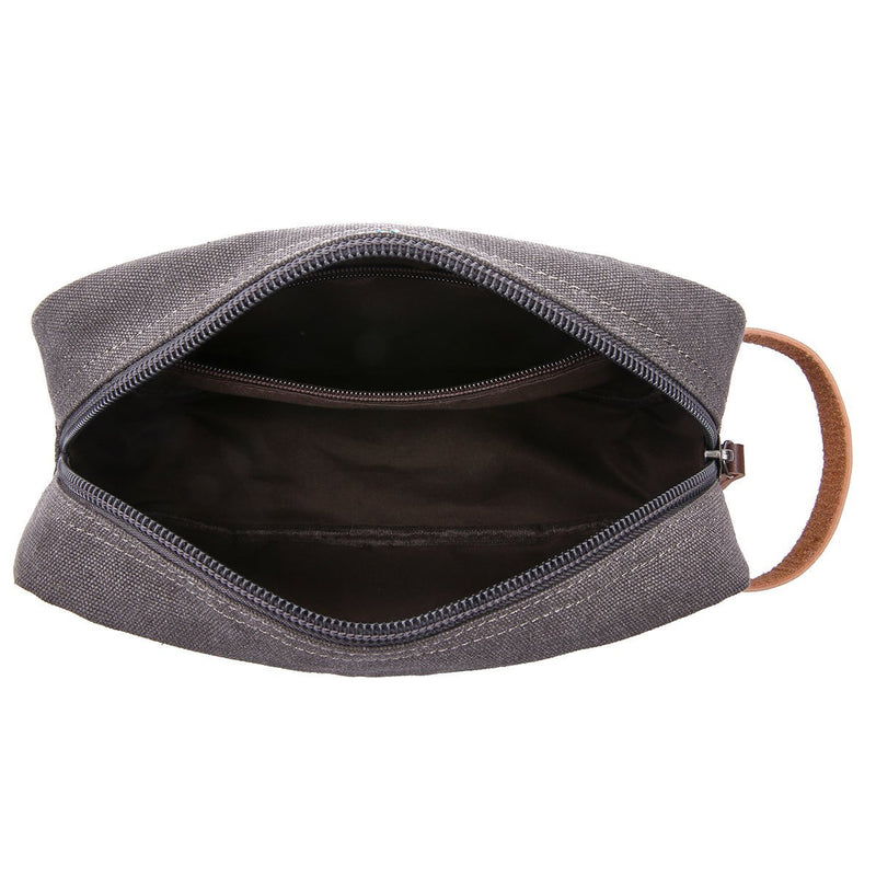 Canvas and Leather Dopp Kit - Nicole Brayden Gifts