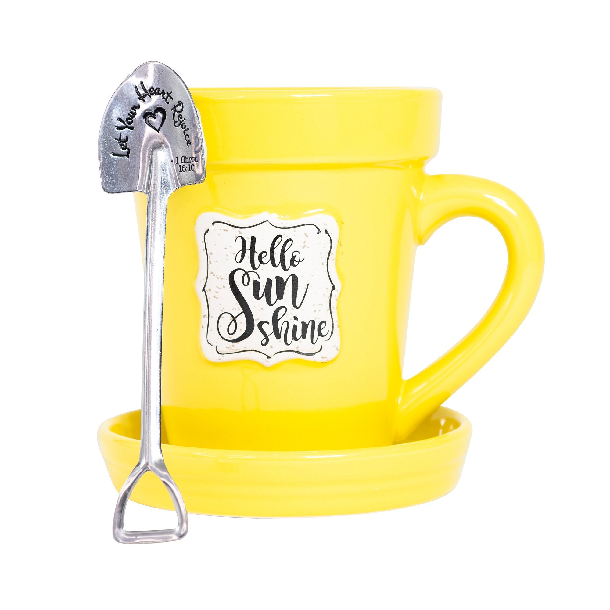 Yellow Flower Pot Mug - “Hello Sunshine”