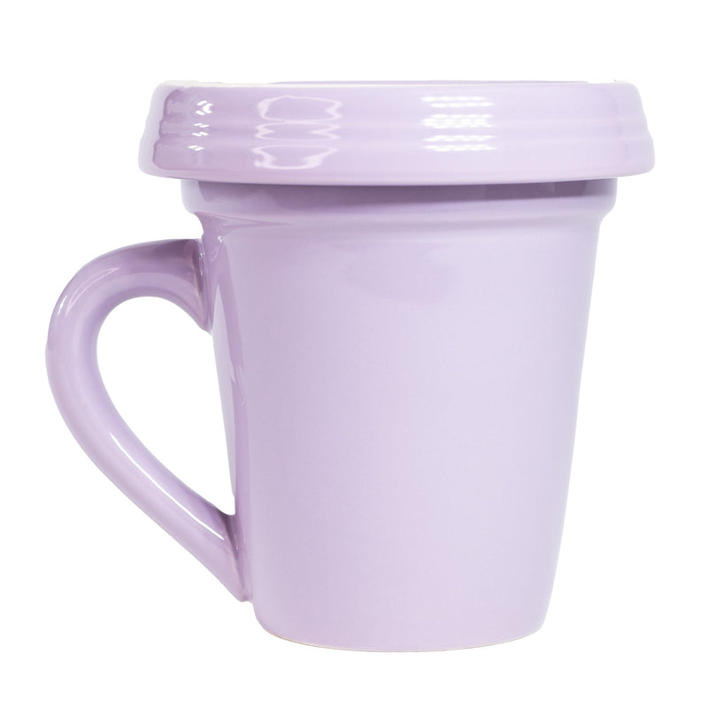Lilac Flower Pot Mug - "Be Awesome"