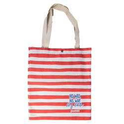 Striped Tote - Coral - His Will His Way