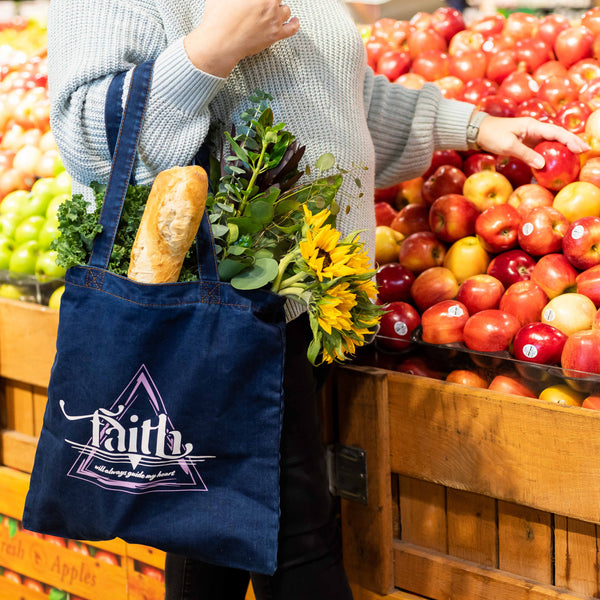 Denim Tote - Faith