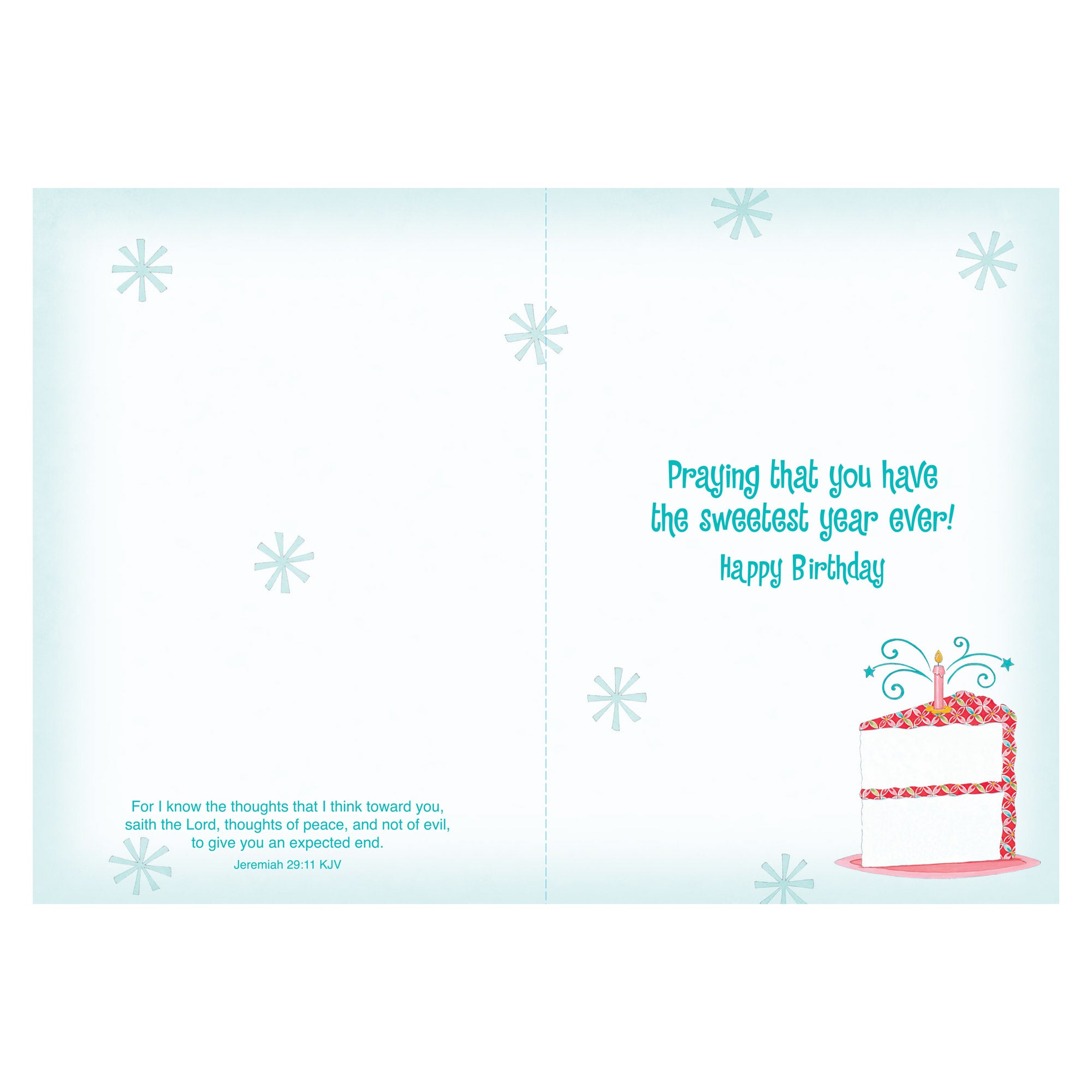 Single Cards - Birthday - Slice of Cake Jeremiah 29:11 KJV (6 pk)