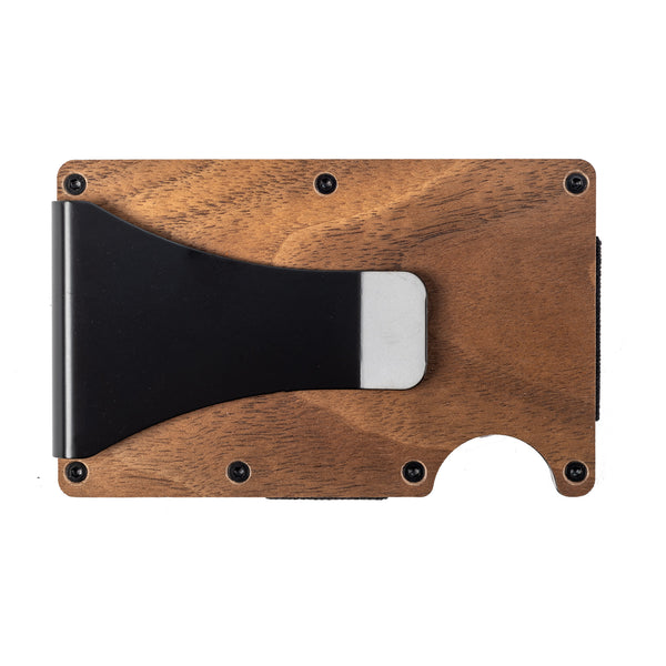Engraved Walnut RFID Money Clip-Ichthus