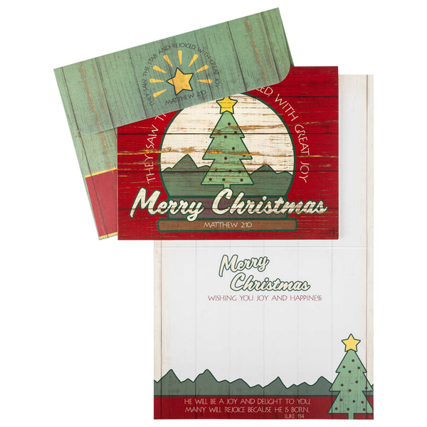 Boxed Christmas Cards: Vintage Wood Christmas Tree