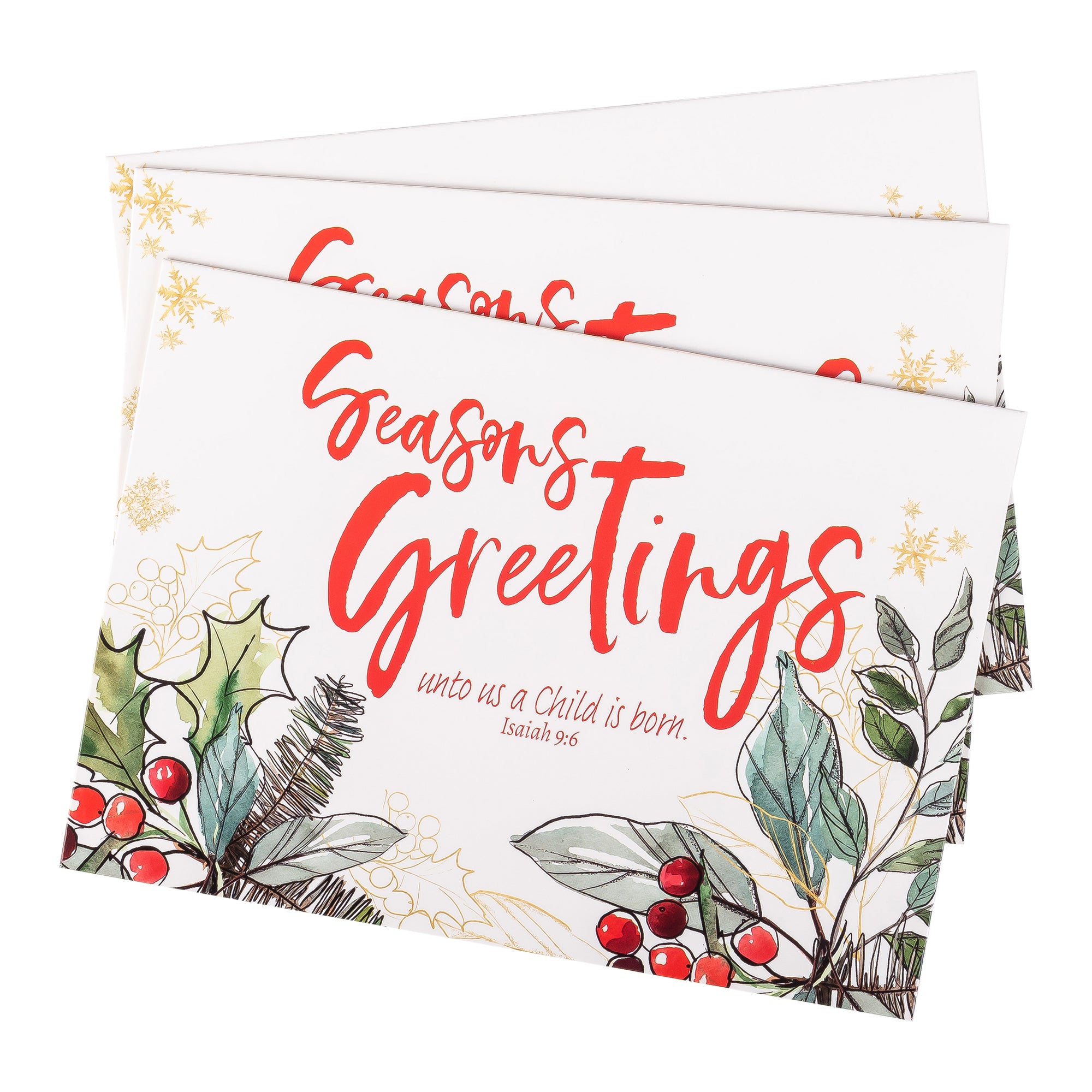 Boxed Christmas Cards: Holly Merry Christmas