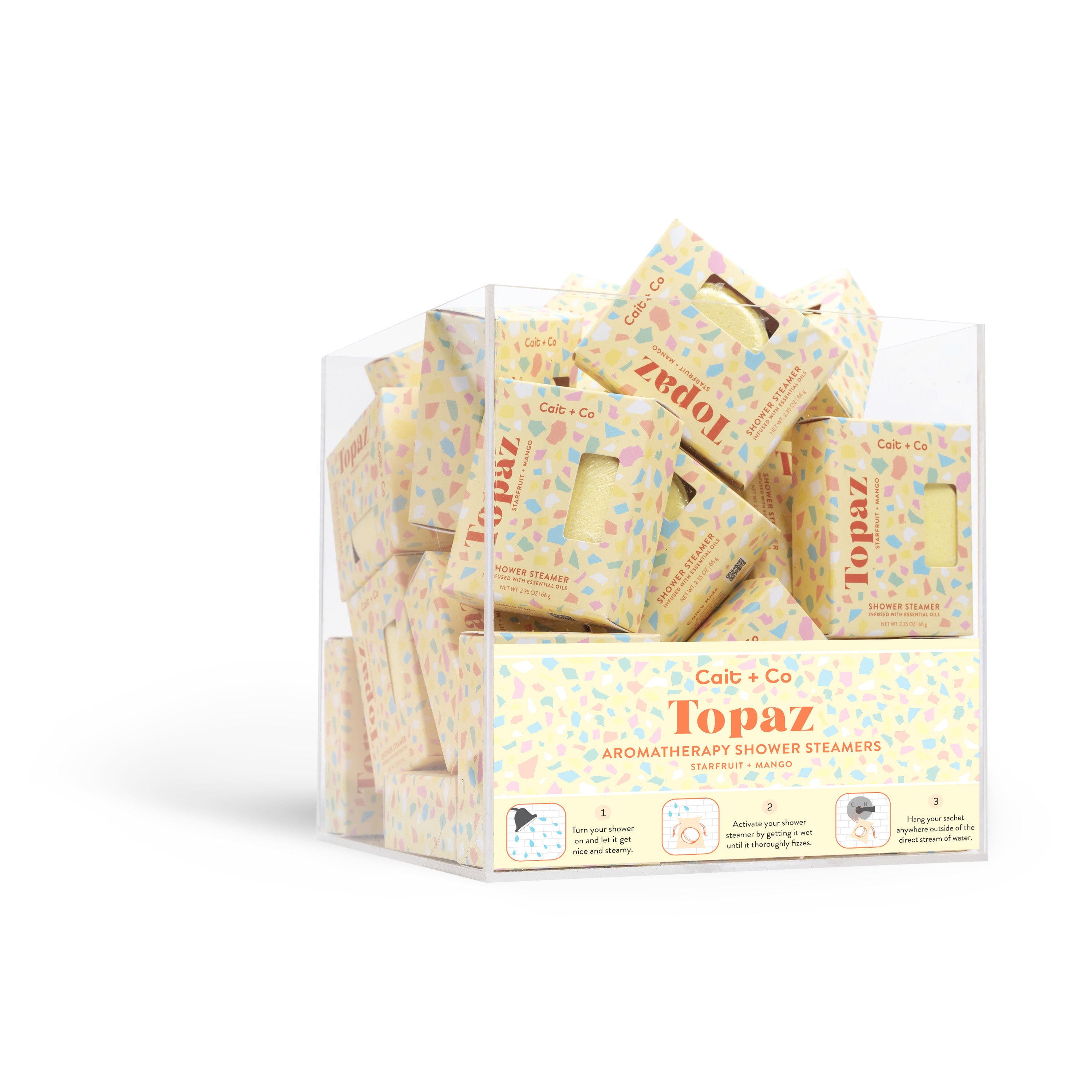 Topaz - Aromatherapy Shower Steamer Cube Display