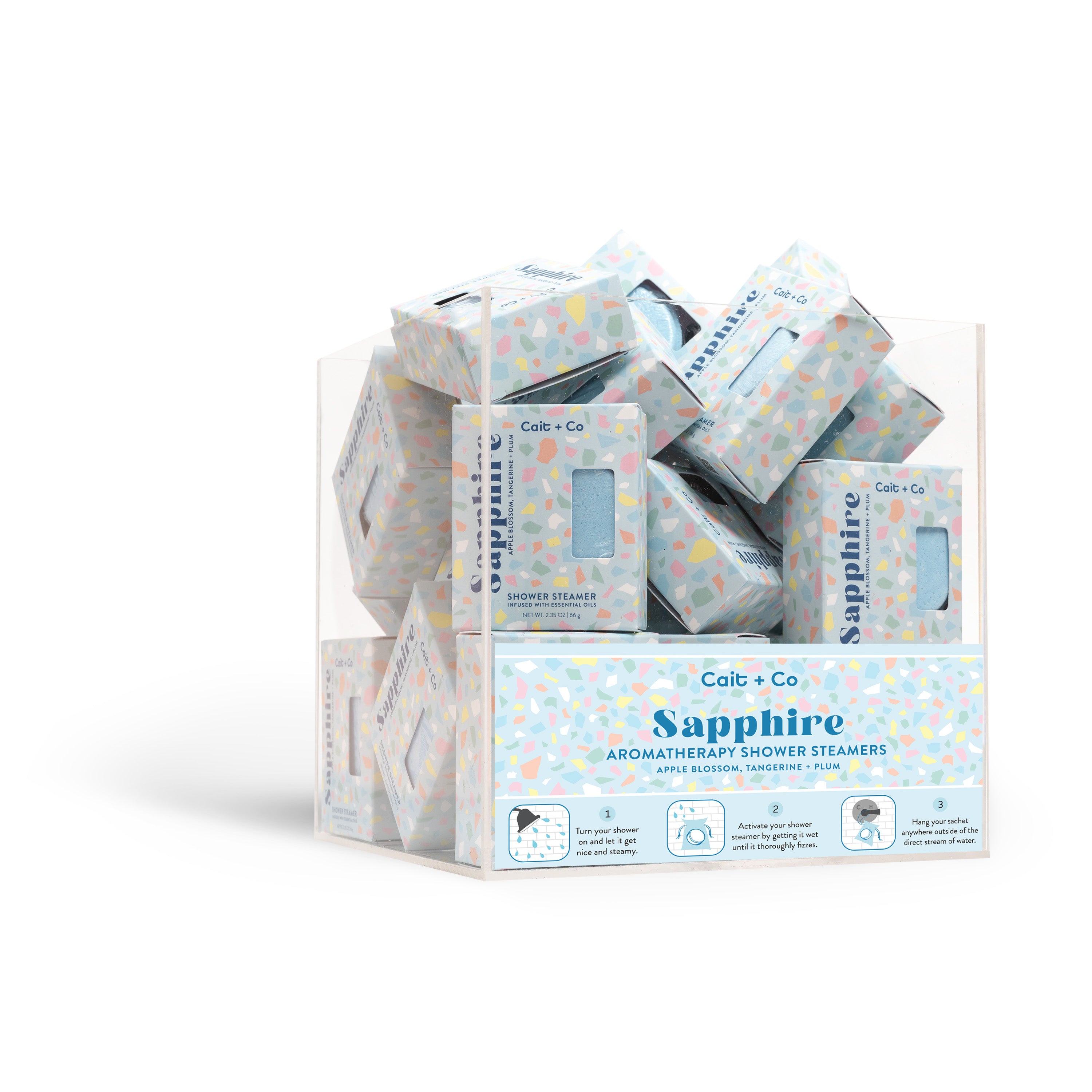 Sapphire - Aromatherapy Shower Steamer Cube Display