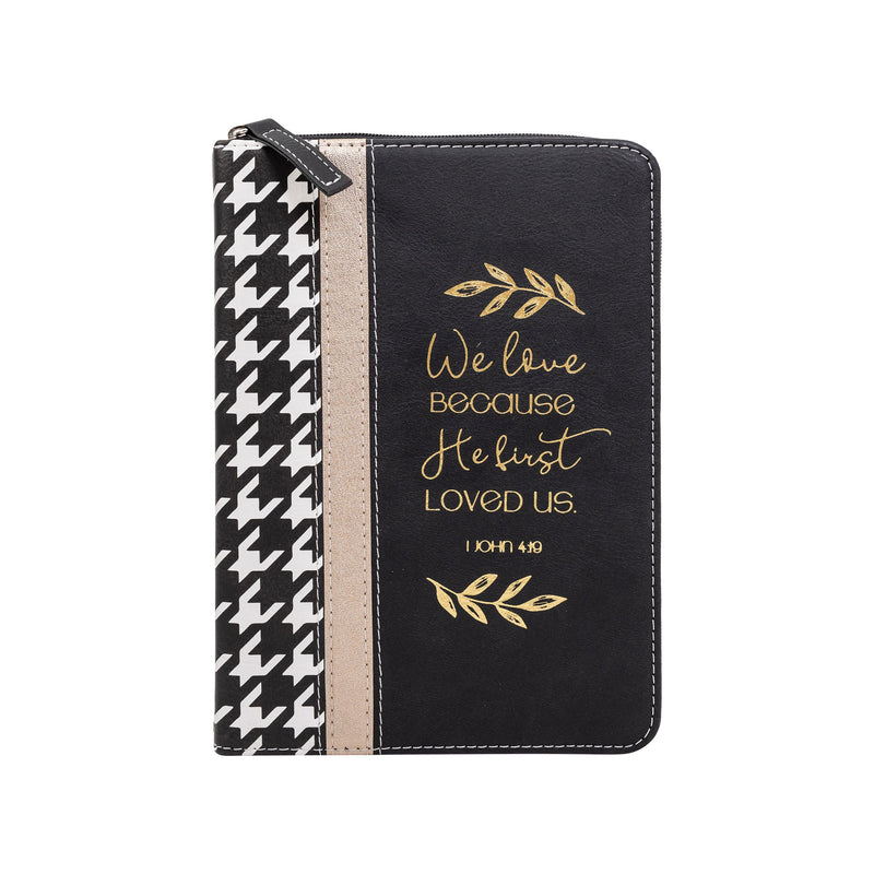 Zippered Journal: Houndstooth w/Gold