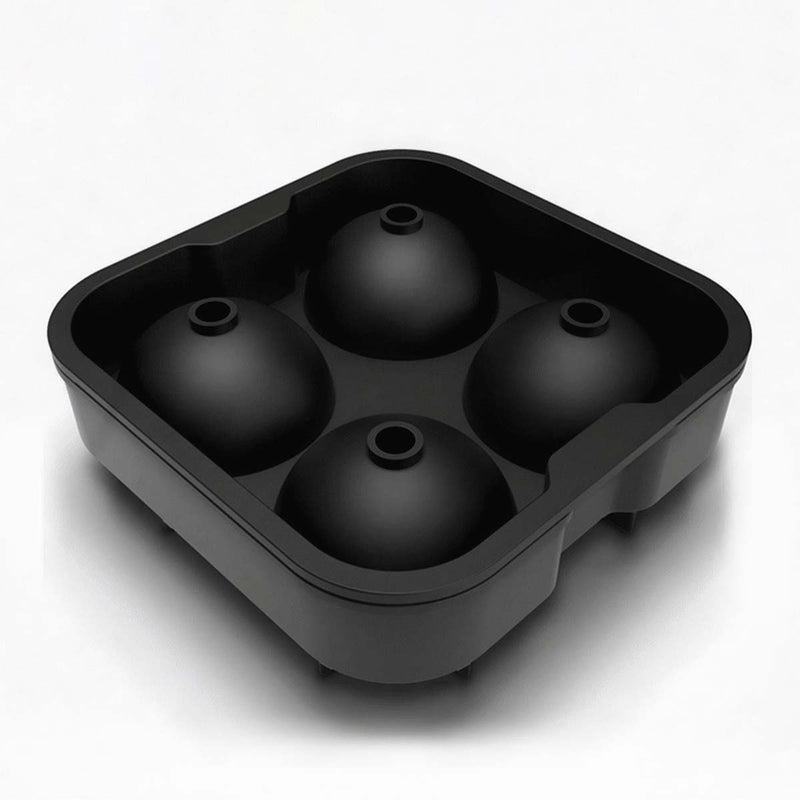 Silicone Alley, Silicone Ice Ball Mold Tray Maker of 4 Ice Balls, Set of 2,  Black - Silicone Alley