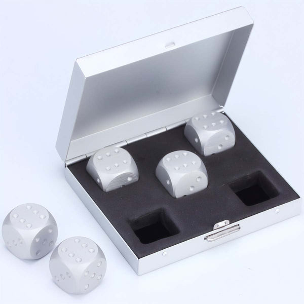 Men's Brushed Stainless Dice Set - Nicole Brayden Gifts