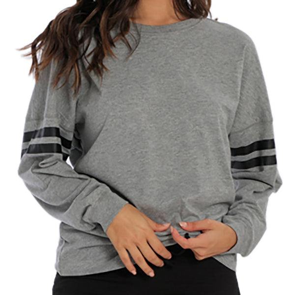 M2O: Grey/Black Sporty Long Sleeve Pullover, M