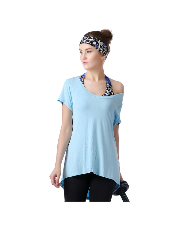 M2O: Baby Blue Long Open Back T (XL)